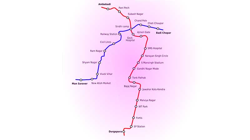 Jaipur Metro Rail Route Map